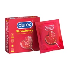 Durex - Strawberry Flavoured Dotted 3's pack photo