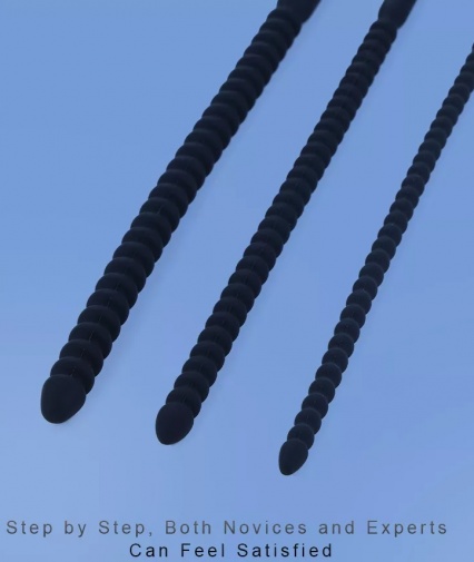 MT - 螺紋尿道塞 套裝 - 黑色 照片